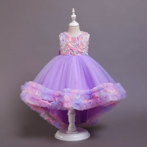 Flower Girl Purple Dress|Birthday Girl Dress|For Girls Wedding Tutu Dress|Custom Evening Gown Toddler kids Girls Dress|Puffy BallGown|Purple
