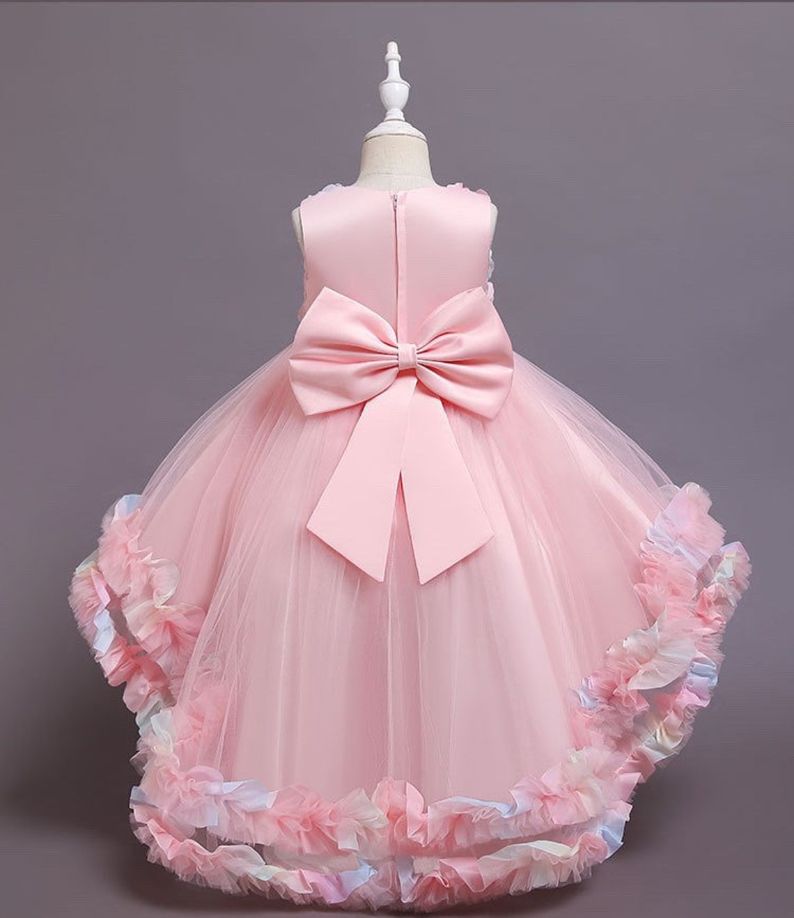 Flower Girl Pink Dressbirthday Girl Dressfor Girls Wedding - Etsy