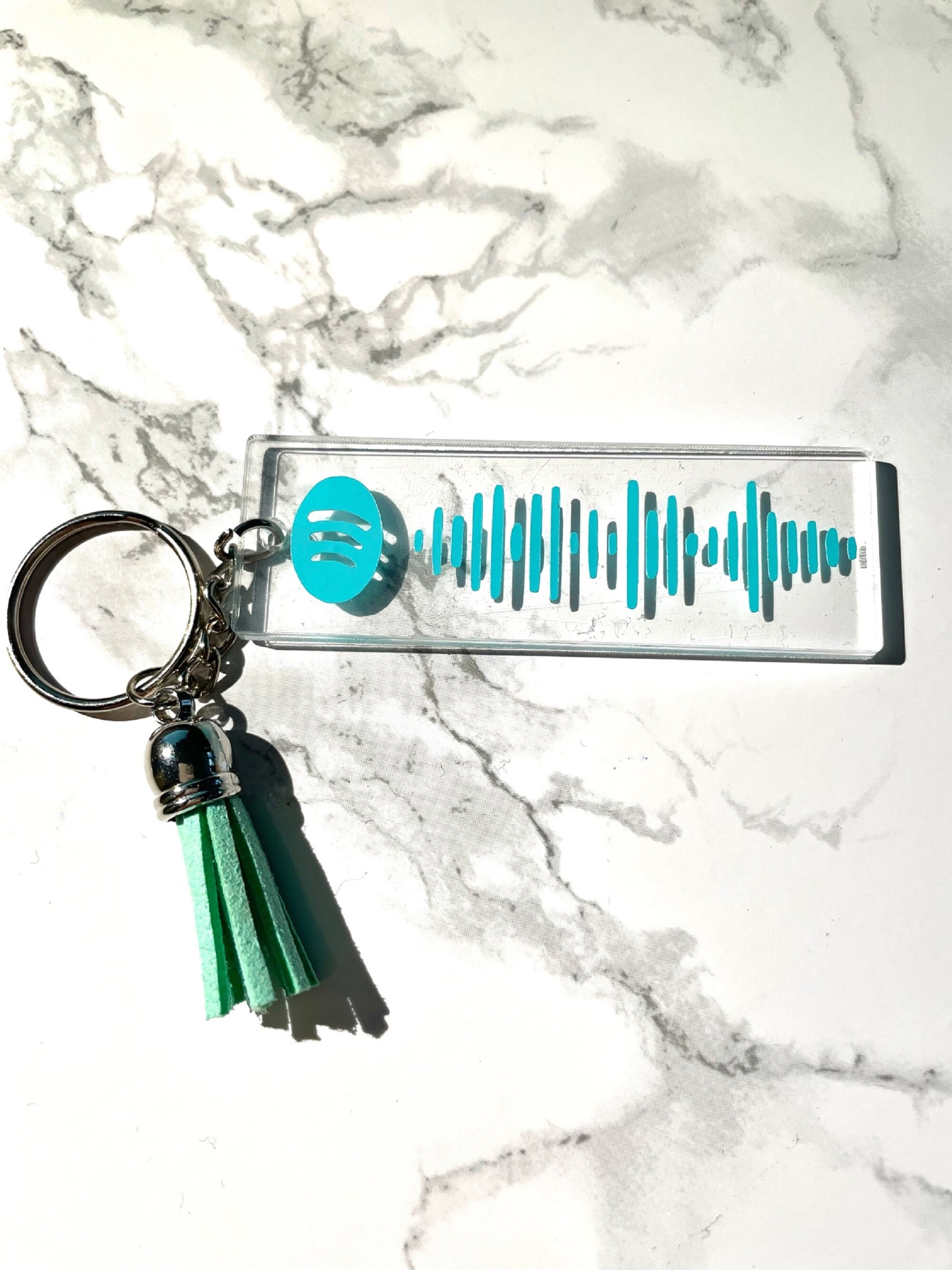 Clear acrylic resin personalised Keyring with tassel Etsy