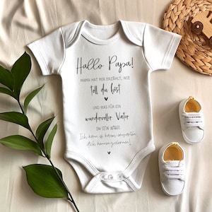 ORGANIC Baby Body &quot;HELLO DADDY! Mommy told&quot; / You&#39;re going to be a dad / Gift / Announce pregnancy / Personalized / I&#39;m pregnant