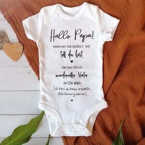 ORGANIC Baby Body "HELLO DADDY! Mommy told" / You're going to be a dad / Birth gift / Pregnancy announcement / personalized / Father's Day