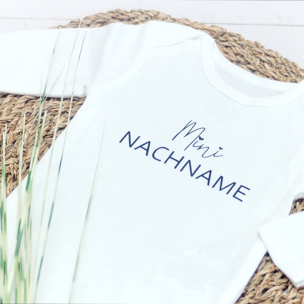 Baby Body personalisiert mit Name / Mini Nachname * langarm kurzarm * individuelles Geschenk Geburt * mit Spruch * Schwangerschaft mitteilen