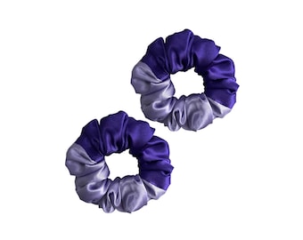 Satin Purple Scrunchies - Elegant Hair Ties, Set of 2
