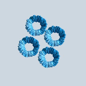 Set of 4 Small Cotton Scrunchies, Elastic Hair Bands for Women or Girls, Hair Accessories, Hair Ties