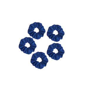 Set of 5 Royal Blue Color Scrunchies, Elastic Hair Bands Scrunchies for Women or Girls Hair Accessories, Hair Ties. Cotton.