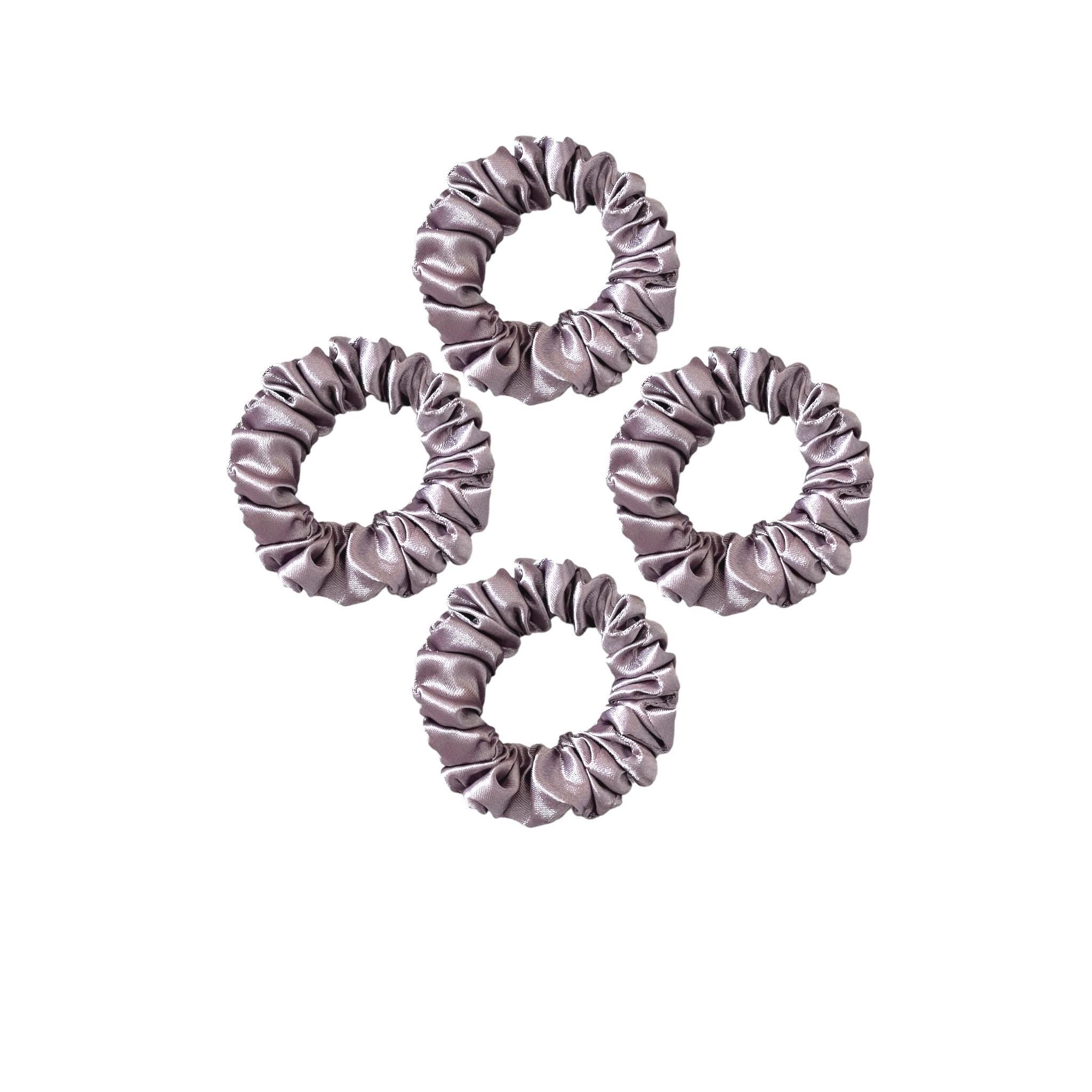 Lavender Silk Satin Scrunchies - Set of 4 Small Hair Ties - Etsy