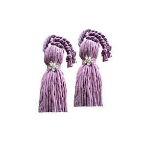 2 Pack Purple Curtain Tie Back Holder Tiebacks for Window Curtain Home Bedroom. Tassel