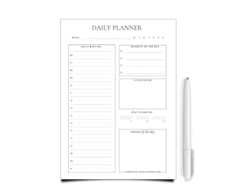 Pianificatore giornaliero minimalista: routine, pianificatore, programma