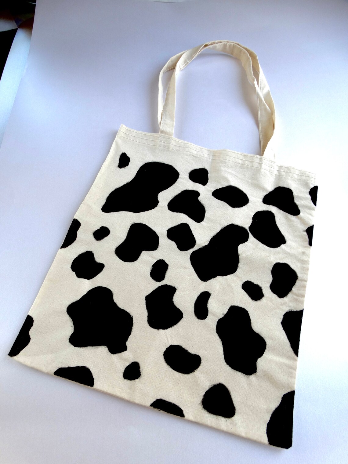 cow print canvas bag