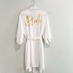 Satin Silk White Bride Robe