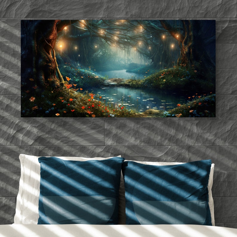 Fantasy Wall Art Magical Forest Canvas Print Enchanted Forest Landscape ...