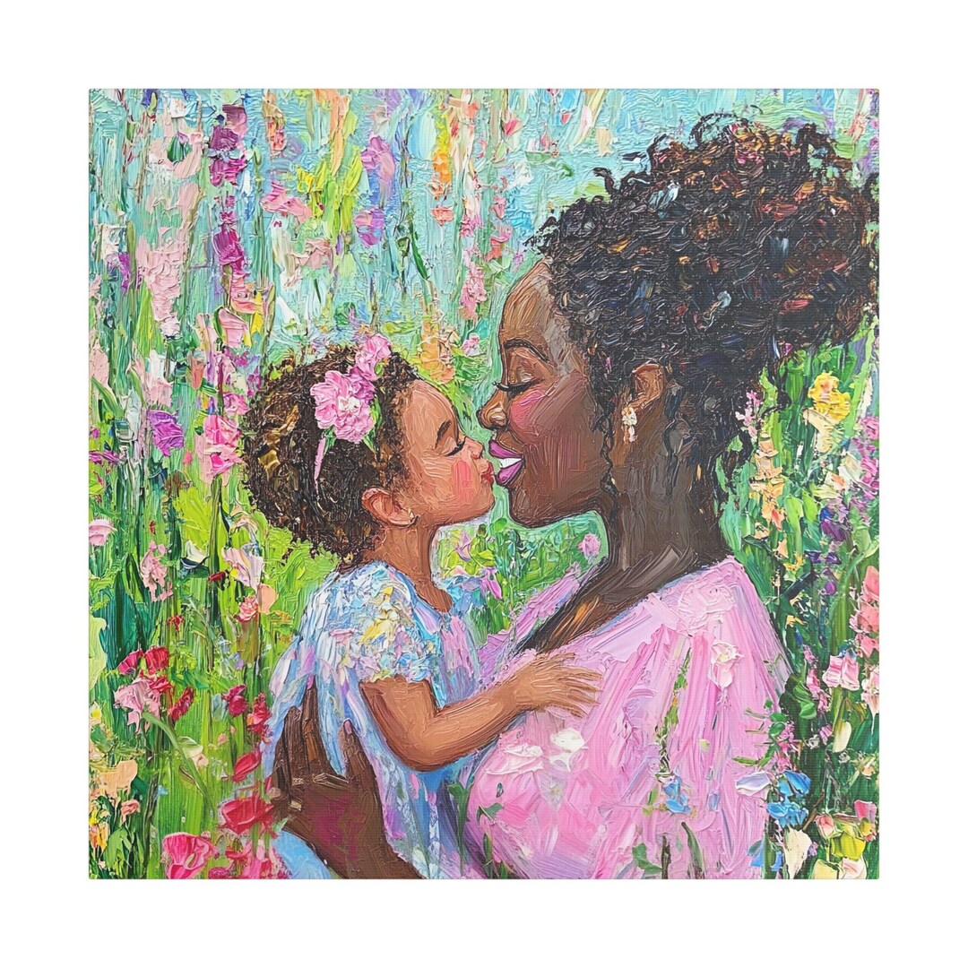 Beautiful Mother and Child Canvas Print African American Art Abstract ...