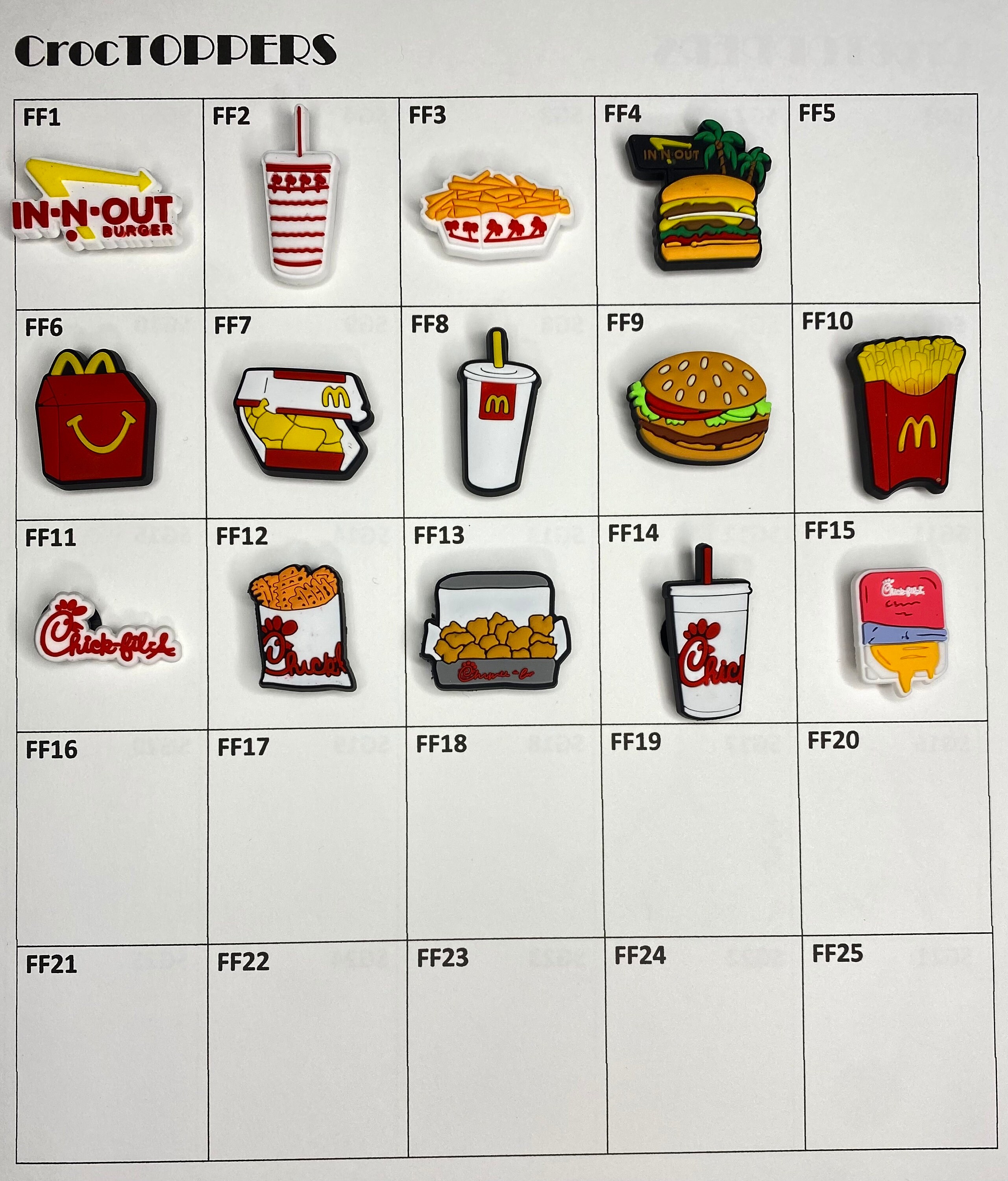 Fast Food Favorites Croc Charms Etsy