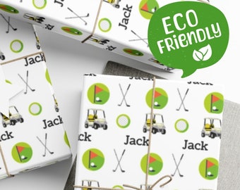Personalized Golf Wrapping Paper, Eco Friendly Gift Wrap