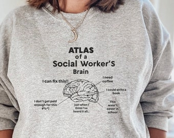 Sudadera de trabajador social / Regalo divertido de trabajo social / Regalo LCSW / Regalo de terapeuta / Trabajo social scholl / Regalo de graduación de MSW / Consejero escolar /