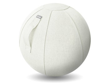 OFF WHITE 55cm Yoga Ball With Cover/Ergonomic Upholstered Antiburst Yoga Ball/ Birth Ball/ Pregnancy Ball/ Exercise Yoga Ball