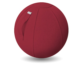 Wine Red 65 Yoga Ball With Cover/Ergonomic Upholstered Antiburst Yoga Ball/Birth Ball/Pregnancy Ball/Exercise Yoga Ball