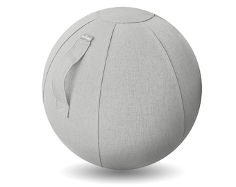 GREY 65cm Ergonomic Upholstered Yoga Ball / Exercise Ball / Pregnancy / Birth Ball / Office Chair Yoga Ball