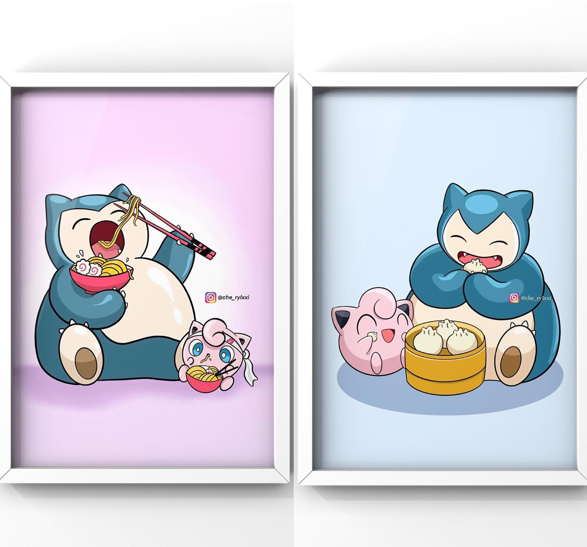 Snorlax Art Print, Pokemon Print, Pokemon Art, Wall Decor, Pokemon Gift, Printable, Snorlax Jigglypuff, Digital Drawing, Digital Download