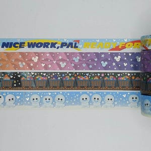 Échantillons de ruban adhésif washi, autocollants sans espace blanc, vendus par longueur de 0,5 m, washi train, washi neige, congelé, passe rapide, soarin, nain