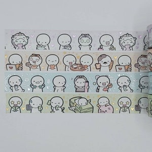 Washi tape samples, sold by 0.5 m lengths, The Coffee Monsterz Co, TCMC, kawaii washi, budgeting, self care washi, café time, affirmations