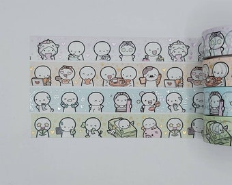 Washi tape samples, sold by 0.5 m lengths, The Coffee Monsterz Co, TCMC, kawaii washi, budgeting, self care washi, café time, affirmations