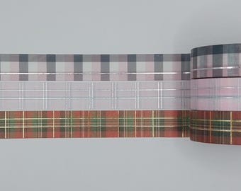Simply Gilded, washi tape samples, 0.5m length intervals, plaid washi, gingham washi, winter washi, holiday washi