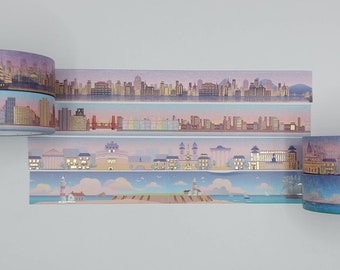 Simply Gilded, washi tape samples, SG washi, sold by 0.5m lengths, passport washi, travel, Hong Kong, Rome, Italy, San Francisco, Maine