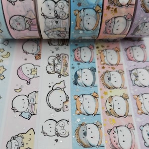 Chaque minute, une histoire, échantillons de ruban washi, vendus par longueur de 0,5 m, washi au coucher, washi d'hiver, inktober, étoiles, ciel nocturne, washi lunaire