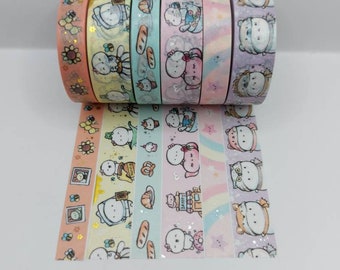 Every Minute a Story washi, EMAS, washi tape samples, sold by 0.5 m lengths, sunshine washi, rainbow washi, baking washi, beanie washi