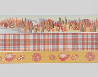Simply Gilded, washi tape samples, sold by 0.5m length, Vermont washi, fall washi, autumn washi, plaid washi, passport washi
