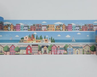 Washi tape samples, sold by the metre, Bahamas washi, island washi, house washi, Barbados washi, Caribbean washi, vacation washi, washi tape