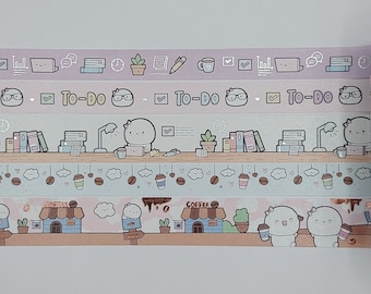 Every Minute a Story, washi tape samples, sold in 0.5 m lengths, coffee washi, coffee shop, work washi, office washi, to do list, coffee cup