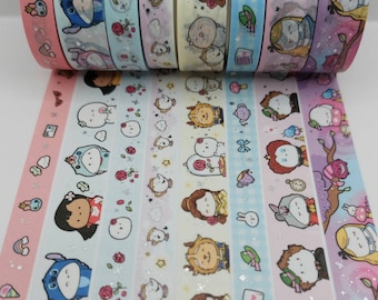 Every Minute a Story, washi tape samples, sold by 0.5 m lengths, Lilo, 626, Alice, Wonderland, Beauty, Princess washi