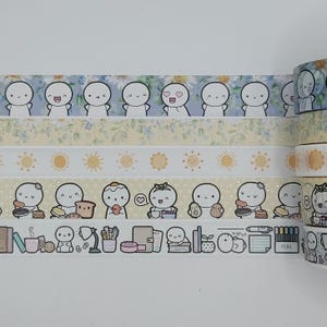 Échantillons de ruban adhésif washi, intervalles de 0,5 m, The Coffee Monsterz Co, washi petit-déjeuner, washi soleil, washi planificateur, washi bureau, washi floral