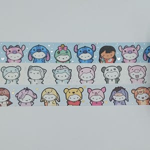 Échantillons de ruban adhésif washi, intervalles de 0,5 m, The Coffee Monsterz Co, washi Ohana, washi Winnie, grenouillère washi