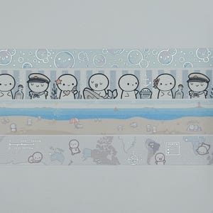 Échantillons de ruban adhésif washi, intervalles de 0,5 m, The Coffee Monsterz Co, TCMC, washi à bulles, washi de plage, washi de carte, washi de voyage, washi de vacances