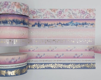 Washi tape samples, Simply Gilded, sold in 0.5 m intervals, Once upon a time, Fairytale washi, winter washi, castle washi, floral washi