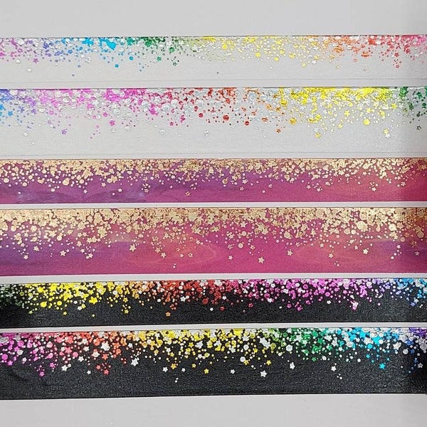 Simply Gilded, washi, washi tape samples, sold by 0.5 m length, stardust washi, iridescent ink, geode washi, 10 & 15 mm widths