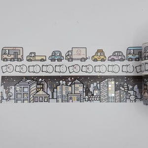 Échantillons de ruban adhésif washi, vendus par longueur de 0,5 m, The Coffee Monsterz Co, washi city, lavage de voiture, emoti washi, quartier, washi de nuit