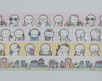 Washi tape samples, 0.5 m length intervals, The Coffee Monsterz Co, shopping washi, rainbow neighbourhood, fruit washi, hobby washi