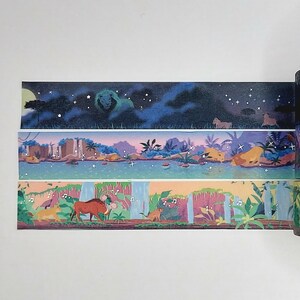 Simply Gilded, échantillons de ruban adhésif washi, vendus par intervalles de 0,5 m, washi lion, washi animal, washi africain, savane