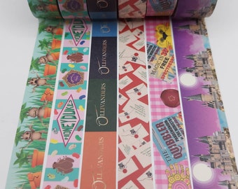 Washi tape samples, No White Space Stickers, sold by 0.5 m lengths, theme park washi