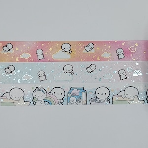 Échantillons de ruban adhésif washi, vendus par longueur de 0,5 m, The Coffee Monsterz Co, Sunset shimmer Galaxy, Muted Galaxy, Cereal washi, lucky washi