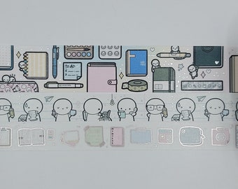 Échantillons de ruban adhésif washi, vendus par longueur de 0,5 m, The Coffee Monsterz Co, TCMC, washi kawaii, washi de bureau, washi planner, washi émotions