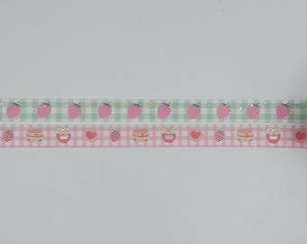 Simply Gilded, washi tape samples, 0.5m length intervals, apple washi, strawberry washi, fruit washi, harvest washi, jam washi, summer washi