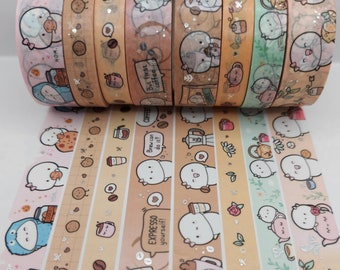 Every Minute a Story, washi tape samples, sold in 0.5 m lengths, cookie washi, coffee washi, tea washi, caffeine washi, cafe washi