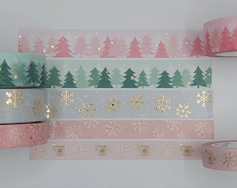 Washi Tape Red Christmas Tree, Red Holiday Washi Tape, Full Roll SSS1 