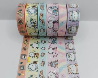 Every Minute a Story washi, EMAS, washi tape samples, sold by 0.5 m lengths, sunshine washi, rainbow washi, baking washi, beanie washi