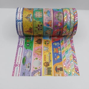 Washi tape samples, No White Space Stickers, sold by 0.5m lengths, magical washi tape,  washi tape, theme park washi, chevron
